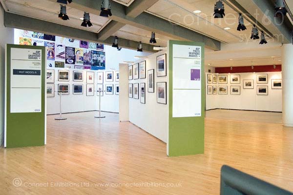 displays walling, display walling, display walling temporary - portable - movable in another exhibition of 'The Association of Photographers' in Sadlers Wells - London, they created multiple exhibition stands, and we did it for years, and then they dropped us! (photo gallery)