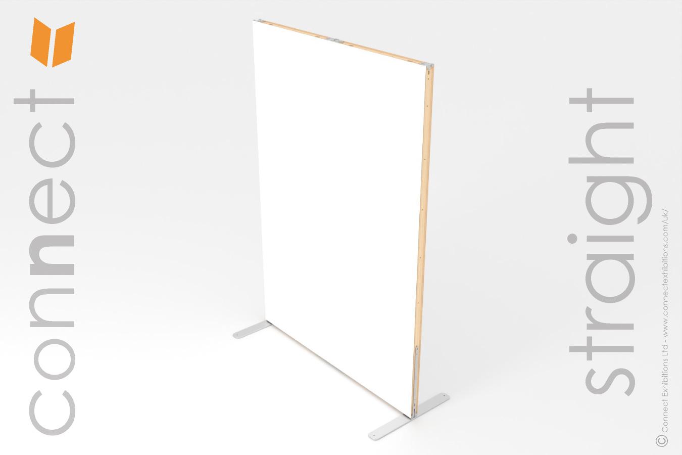 2 panels and 2 legs, white-exhibition-walls-straight configuration freestanding with legs